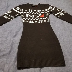Mass Effect N7 Christmas Sweater Dress Think Geek